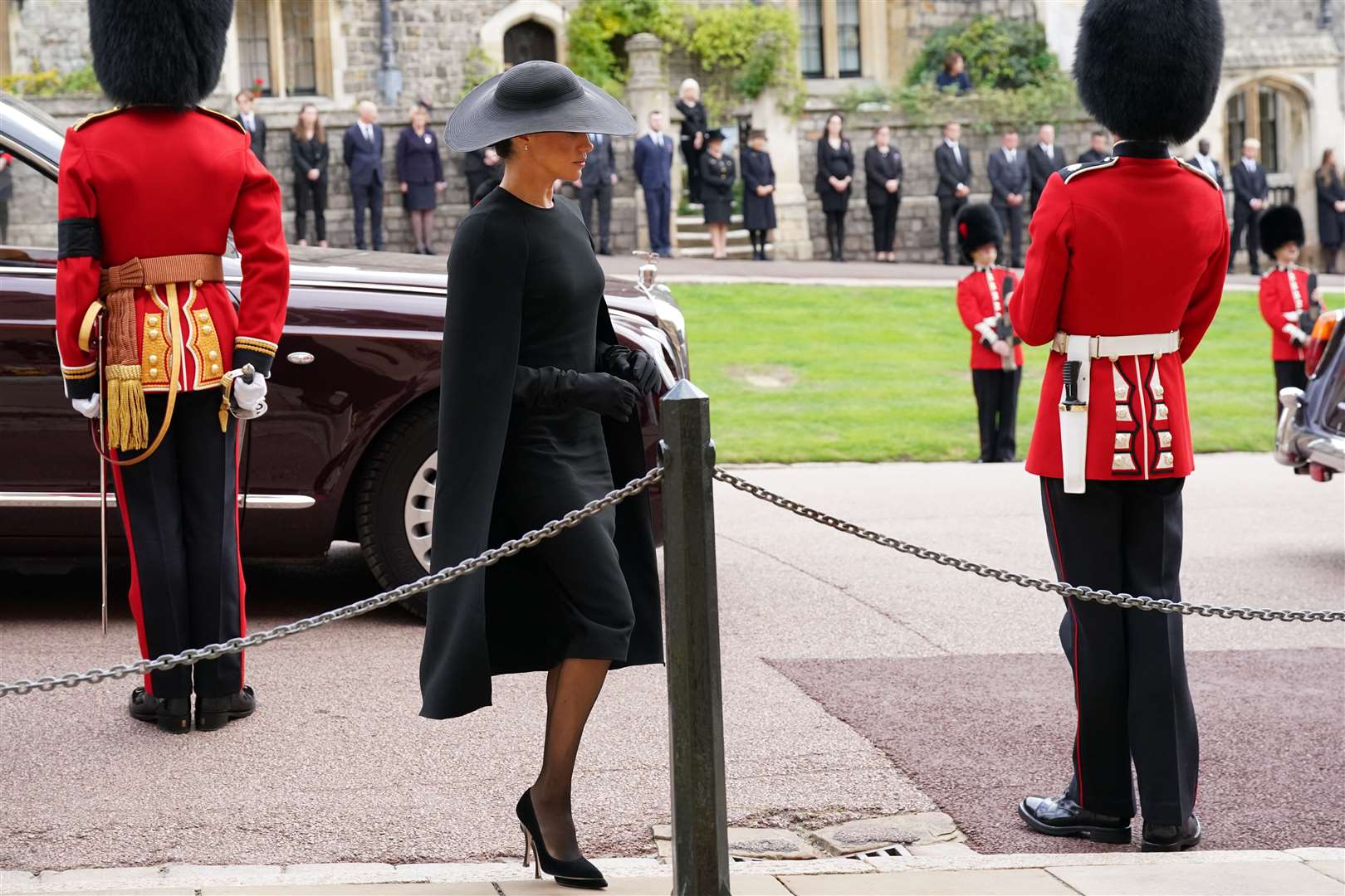 The Duchess of Sussex arrived by car (Kirsty O’Connor/PA)