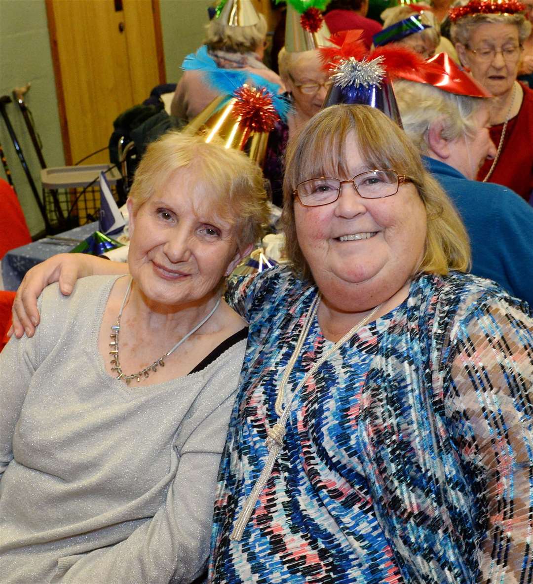 Dalneigh Pensioners Christmas Dinner: June Fraser and Beverley MacKenzie. Picture: Gary Anthony.
