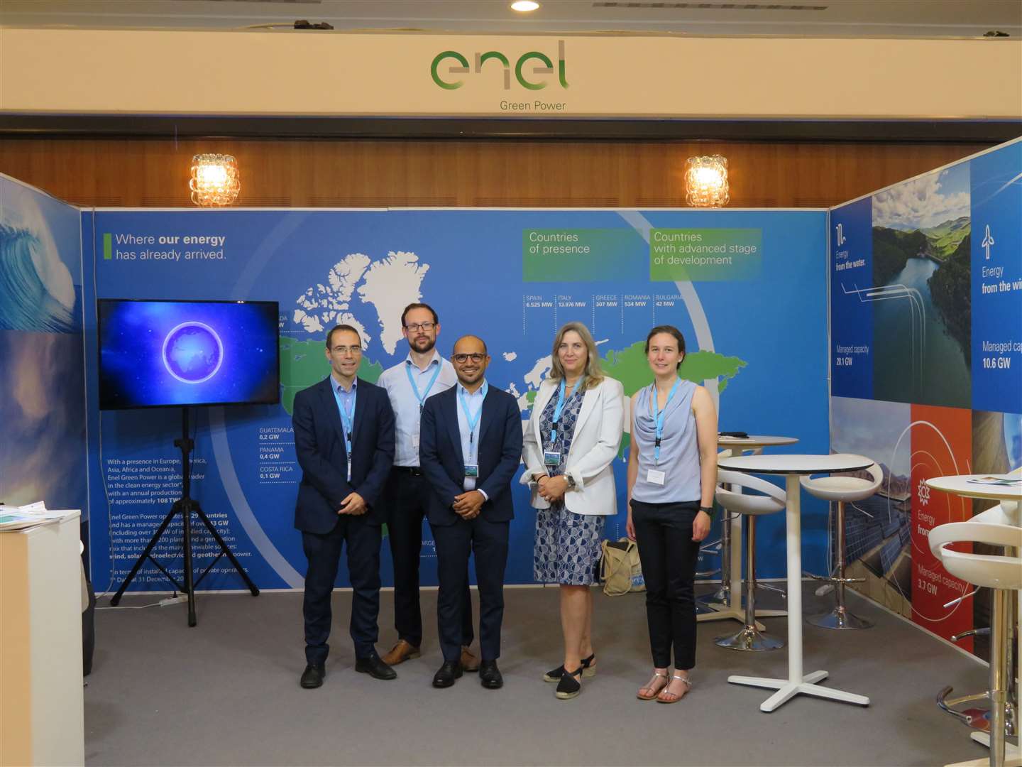 Representatives from EMEC and Enel Green Power at EWTEC 2019 in Naples, Italy. Picture: EGP