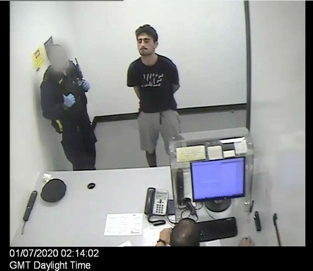 Danyal Hussein in custody at Wandsworth police station following his arrest (Met Police/PA)