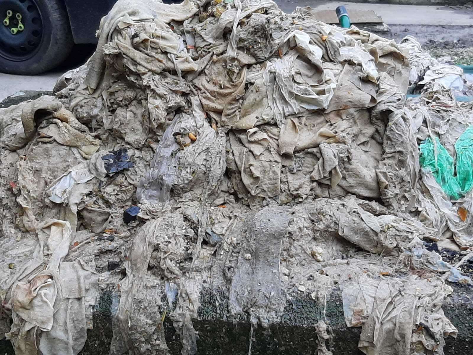 A Highland sewer blocked with wipes