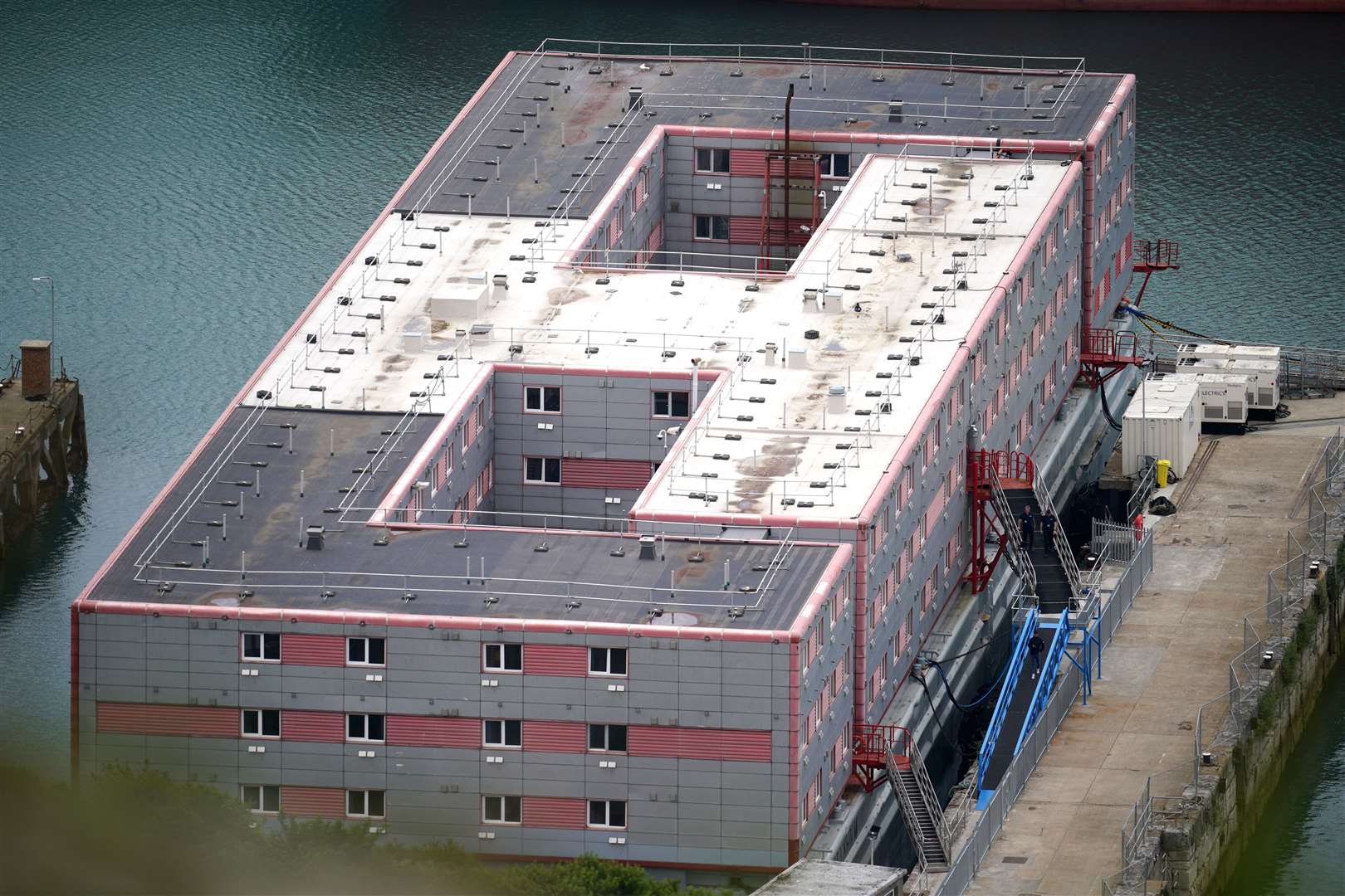 Fire safety concerns were raised about the Bibby Stockholm accommodation barge at Portland Port in Dorset, which could house up to 500 asylum seekers (Ben Birchall/PA)