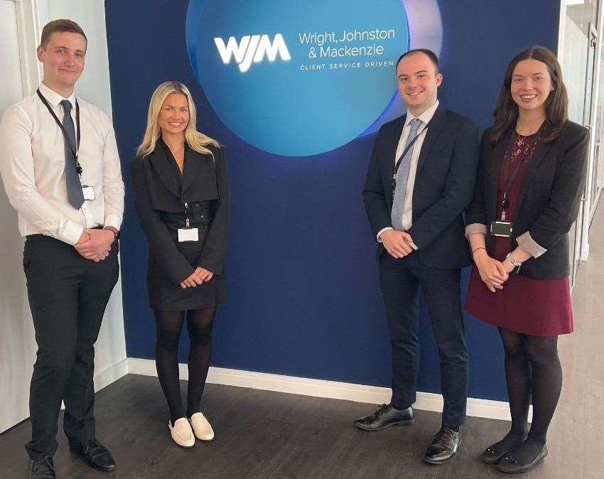 From left to right: Thomas Fairbairn, Lois Legge, Angus Rutherford and Carol Baxter. Lois (quoted) will be taking up a role in the Inverness office