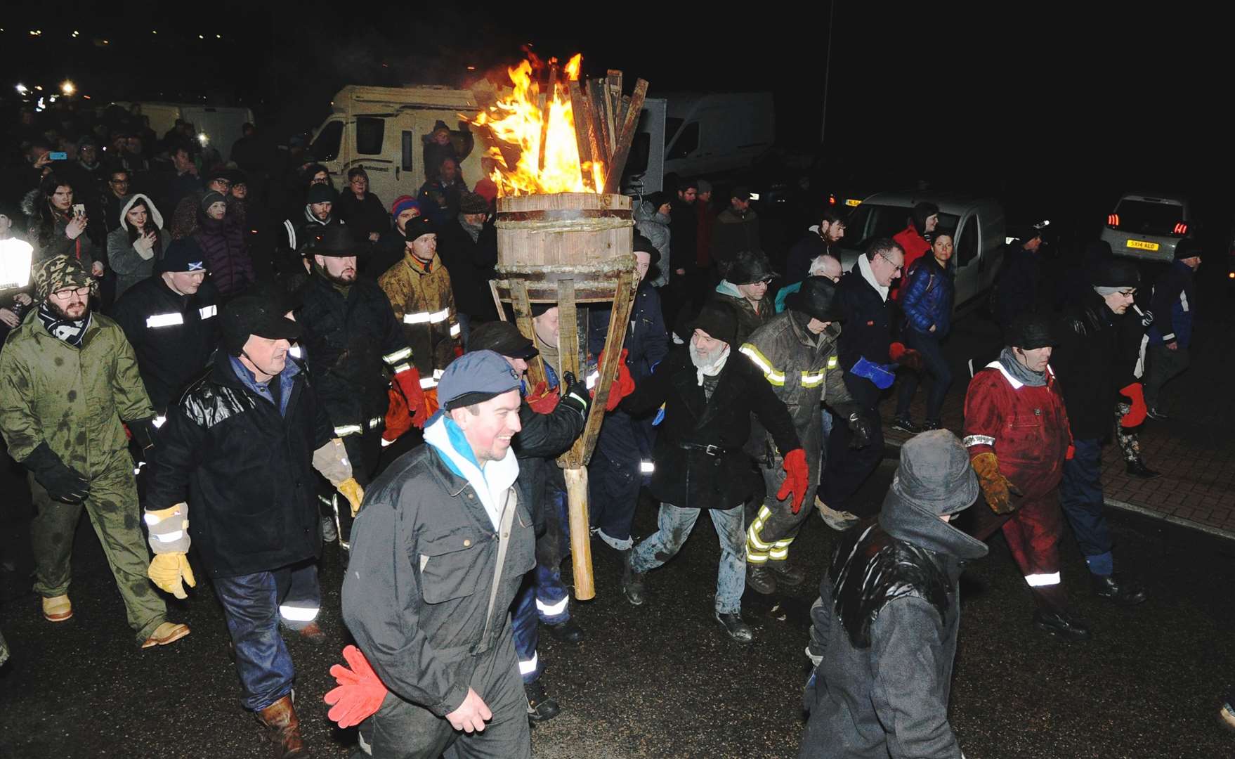 Burning the Clavie at Burghead. Picture: Eric Cormack/SPP