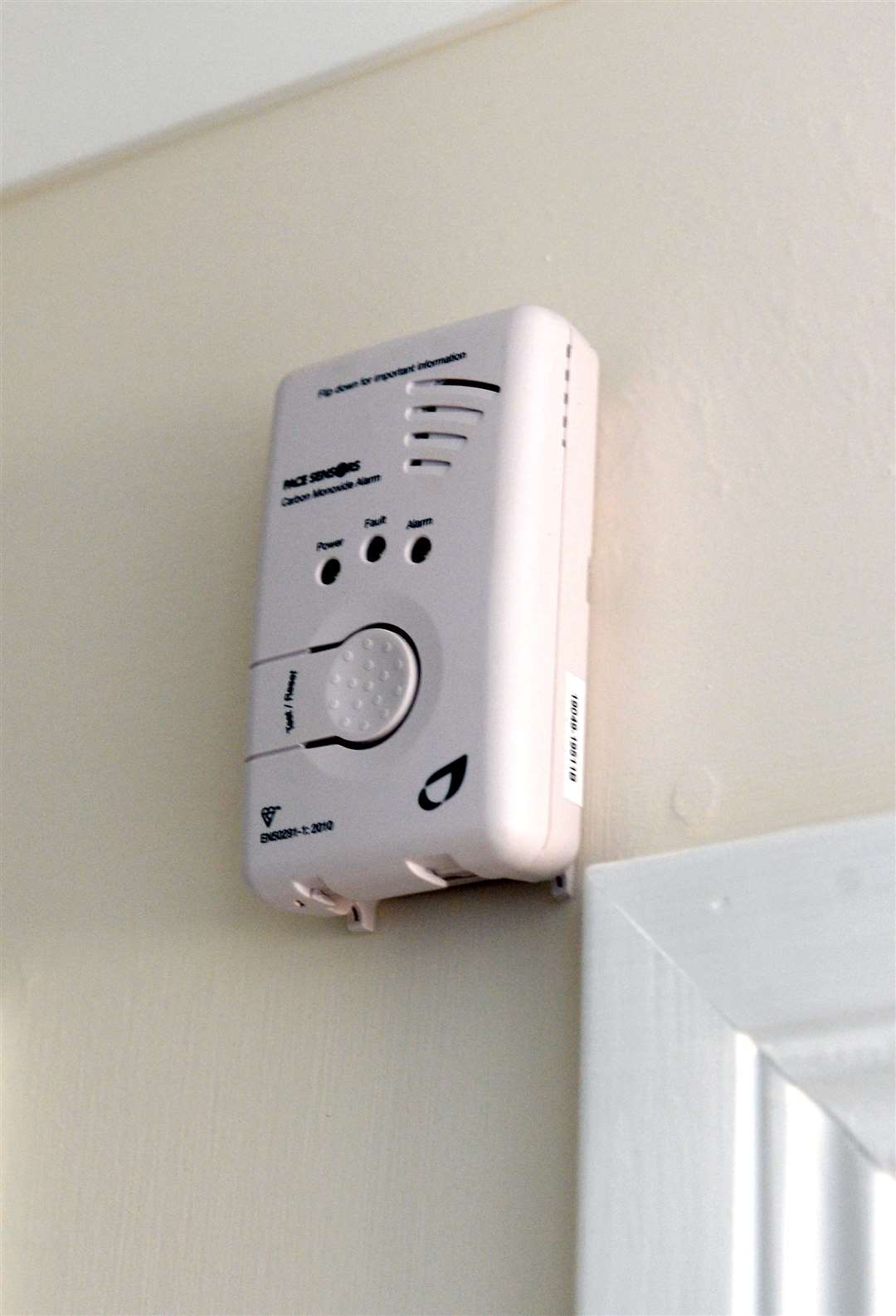 Inverness pensioner Ken Whyte paid £29.99 for this carbon-monoxide detector in his hall. Picture: Gary Anthony.