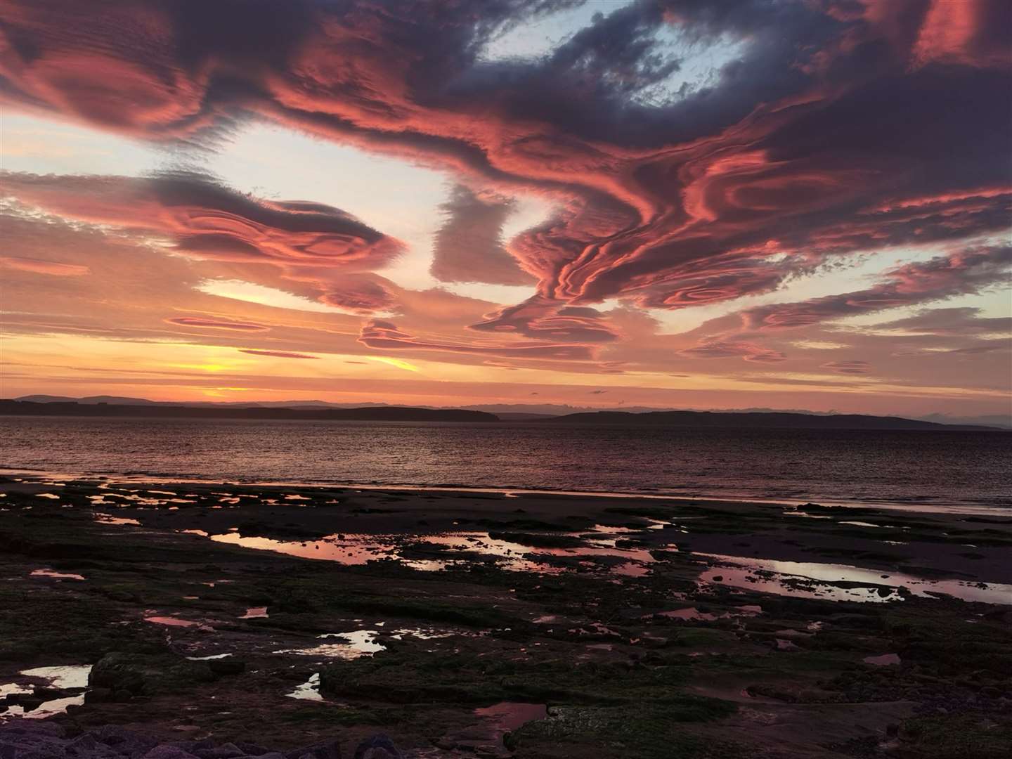 Sunset at Nairn Beach. Picture: Moira MacKintosh
