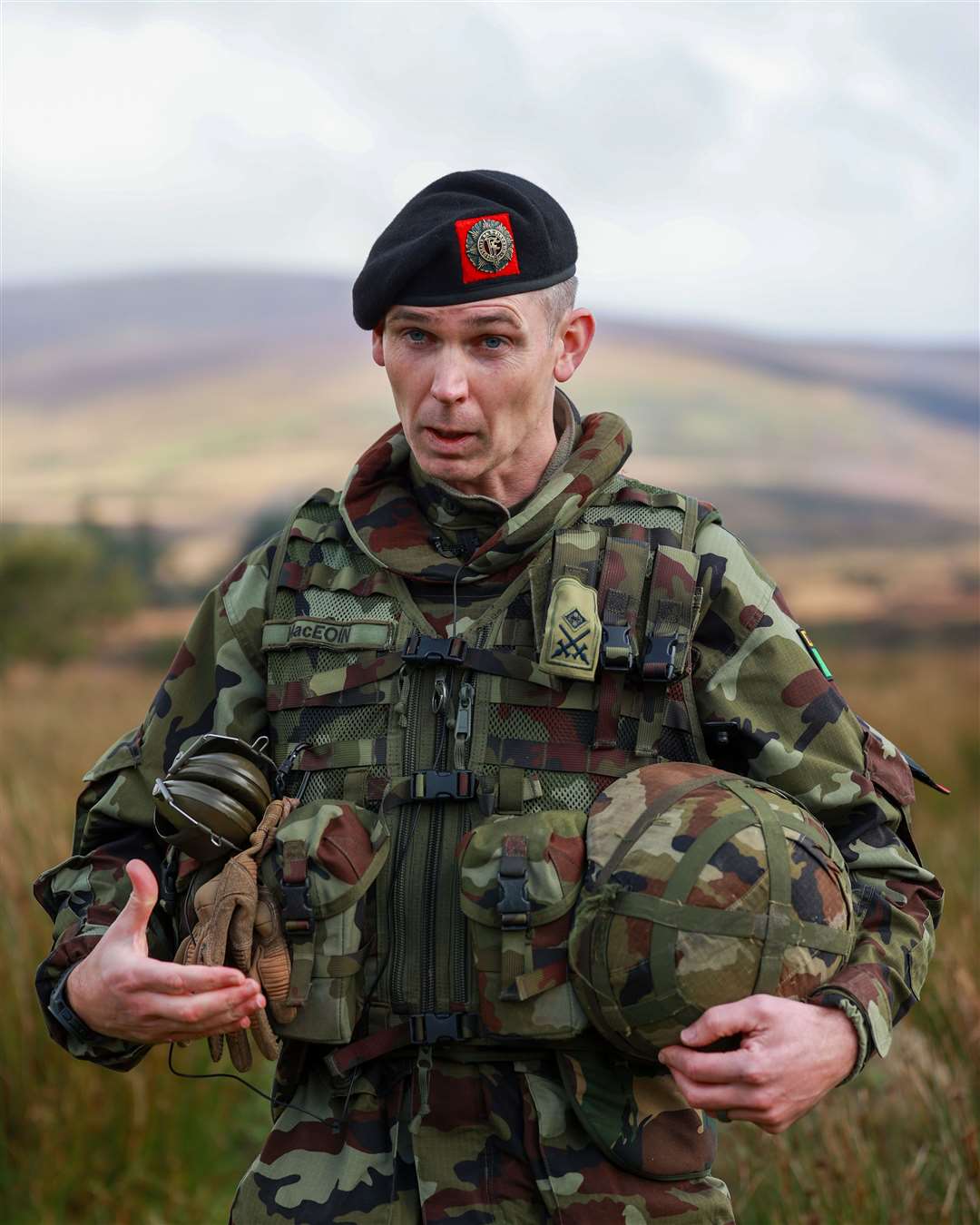 Lieutenant Colonel Stephen Mac Eoin speaking ahead of a forthcoming deployment to the United Nations Interim Force in Lebanon (Liam McBurney/PA)