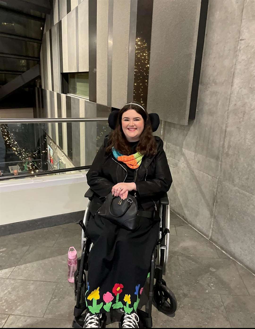 Regan Kelly in her wheelchair.