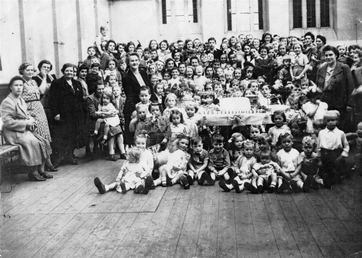 VE Day celebrations in Inverness in 1945. Inverness Local History Forum members are in dispute if it was at the Rose Street hall or Dr Black's hall in Bank Street.