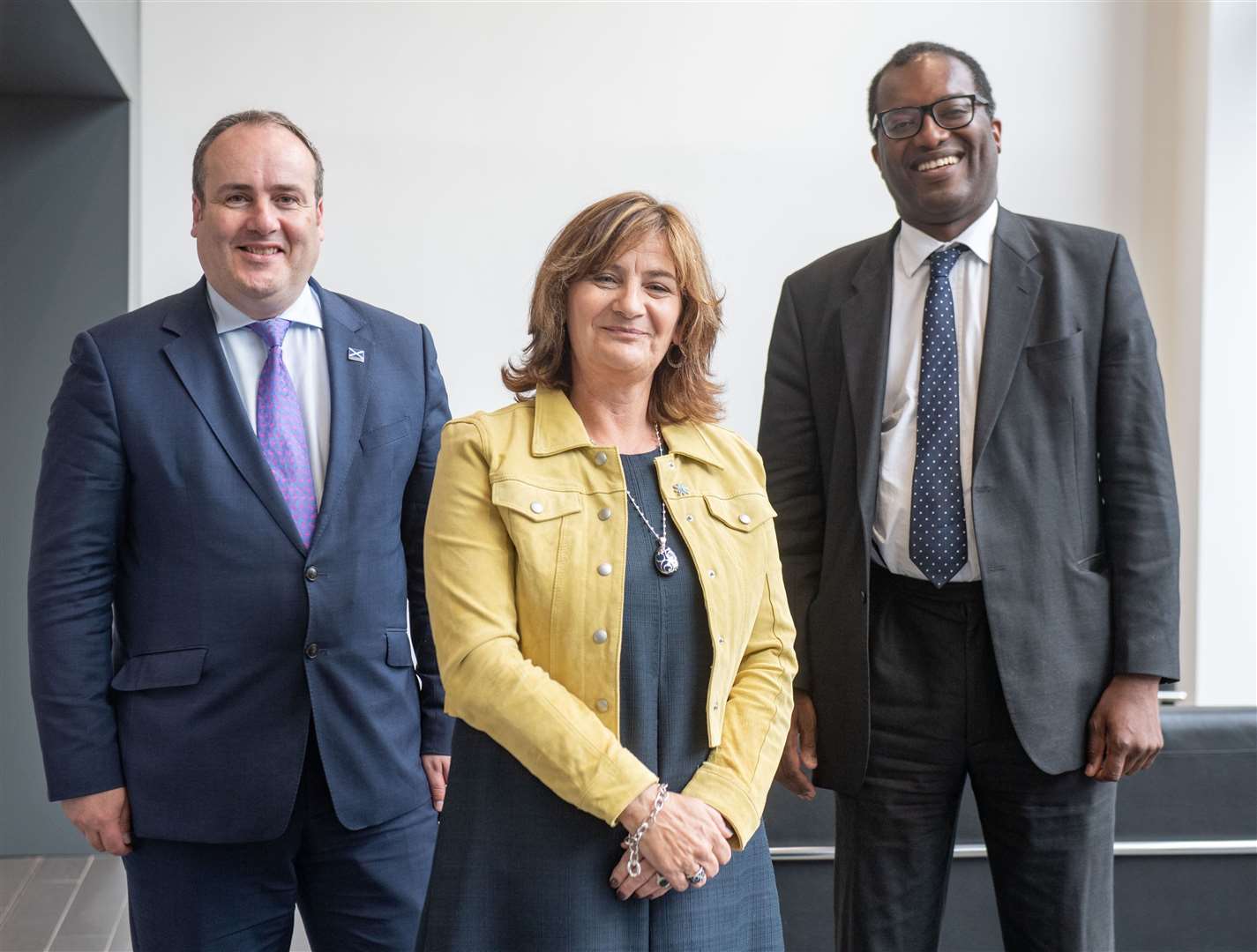 Announcing the launch of the Net Zero Technology Centre (from left) Scottish energy minister Paul Wheelhouse, Oil & Gas Technology Centre chief executive Colette Cohen and UK energy minister Kwasi Kwarteng.