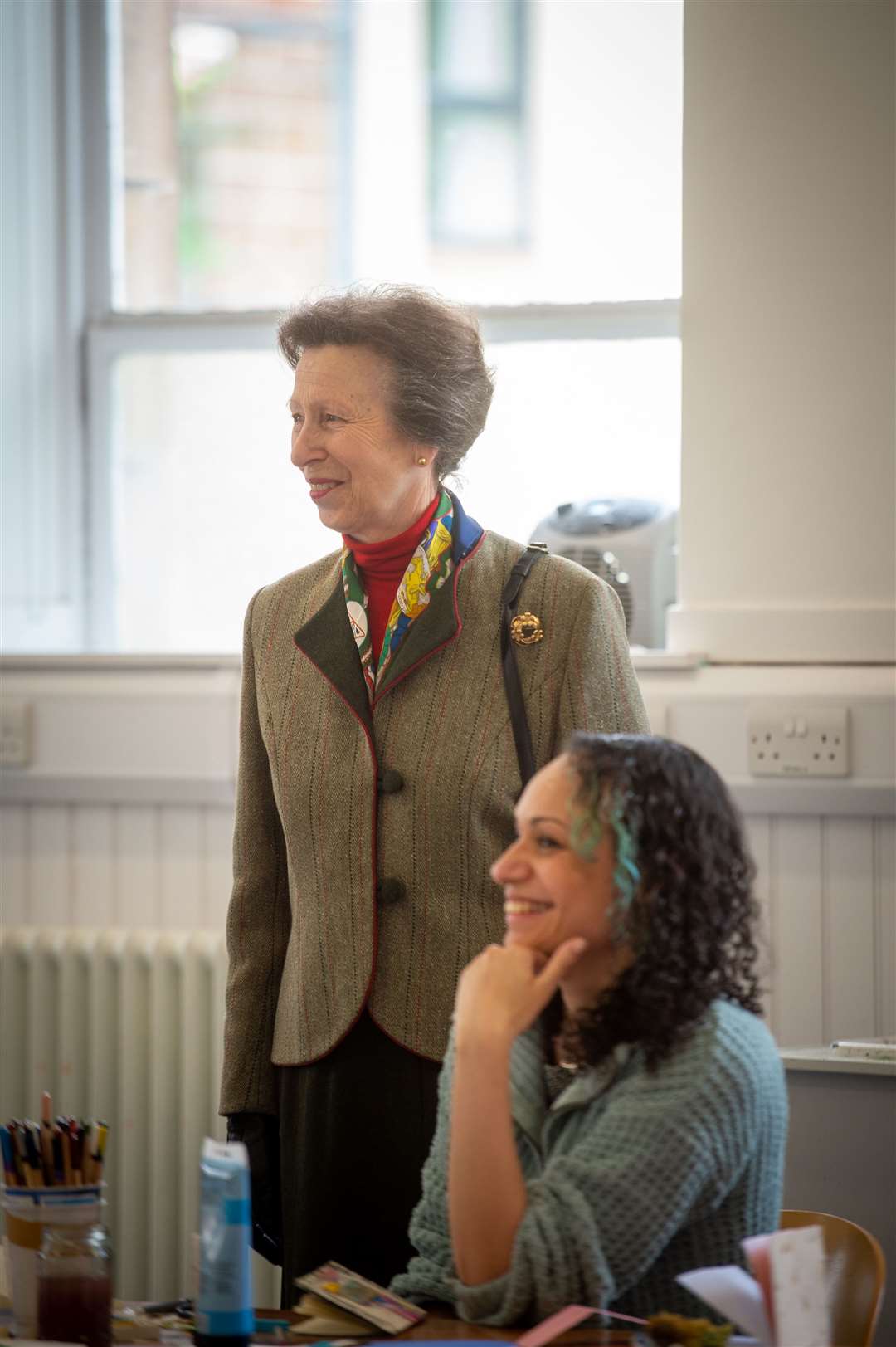 The Princess Royal meeting some students. Picture: Callum Mackay