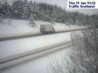 The A9 just south of the Slochd a short time ago