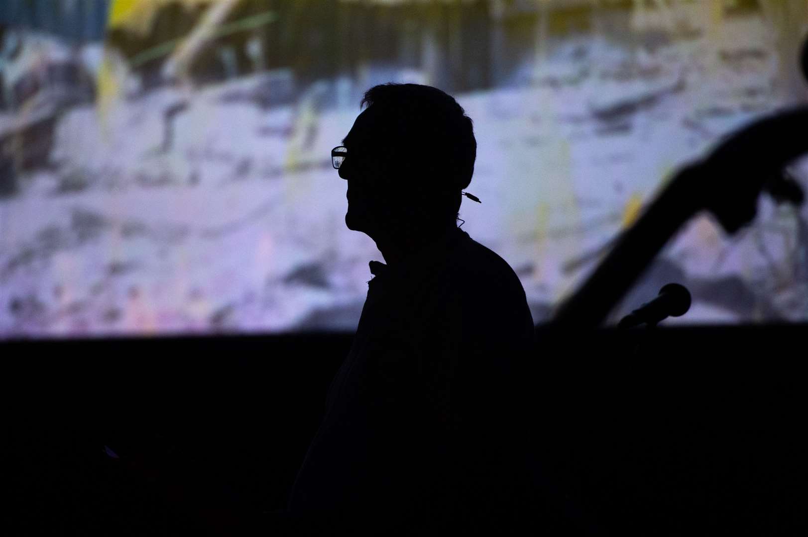 Producer and MC Matthew Zajac in silhouette. Picture: Callum Mackay