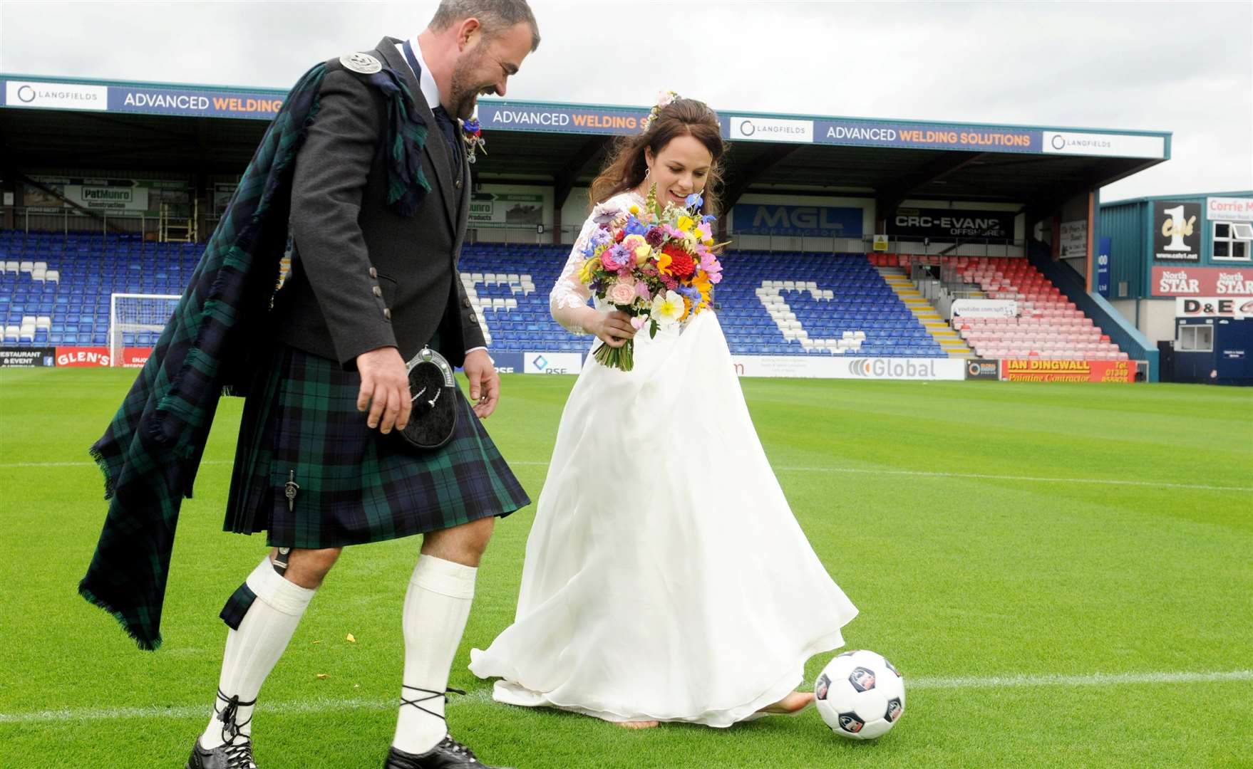 Kate Forbes getting married: Ali Maclennan trying to get the ball of Kate Forbes at Ross County Football Club.Picture: James Mackenzie.