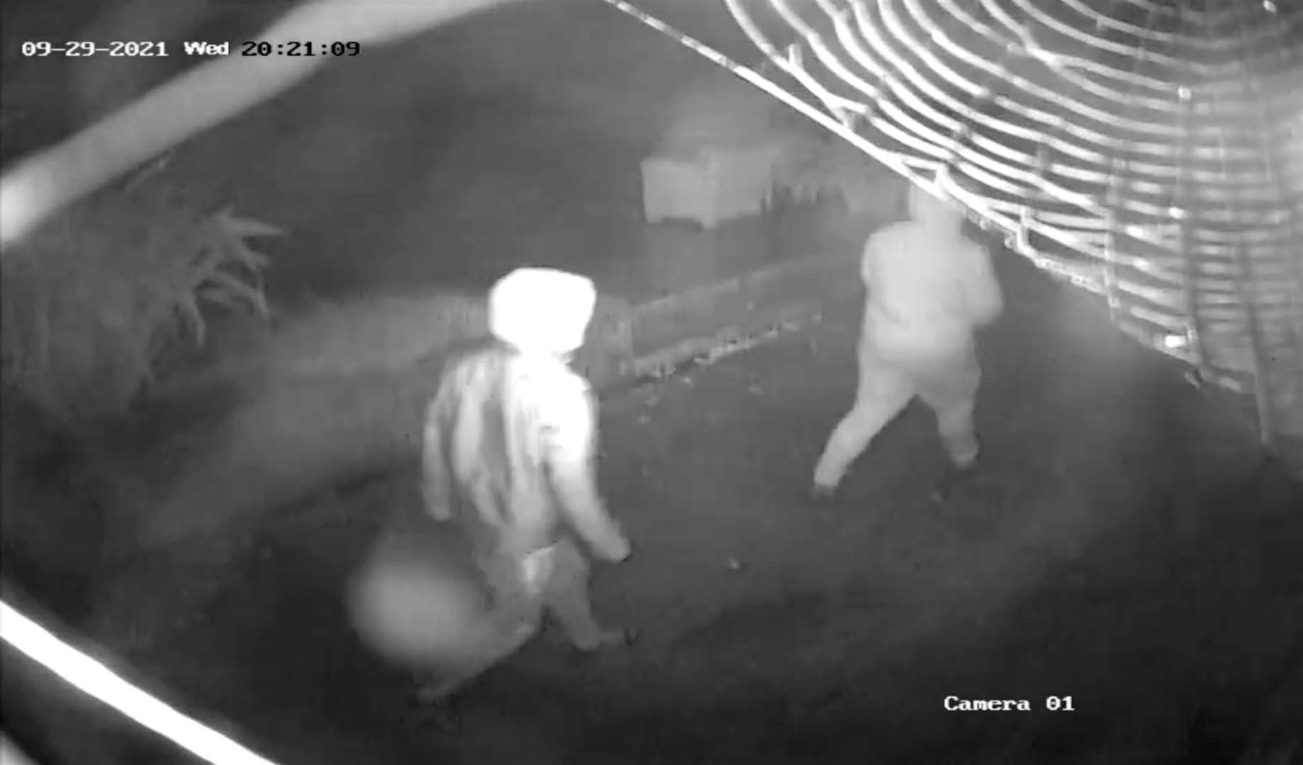 CCTV of two suspects outside Cavendish’s home (Essex Police/PA)