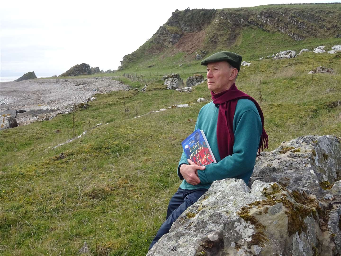 Writer Philip on the shore along from Hilton, not far from Tain.