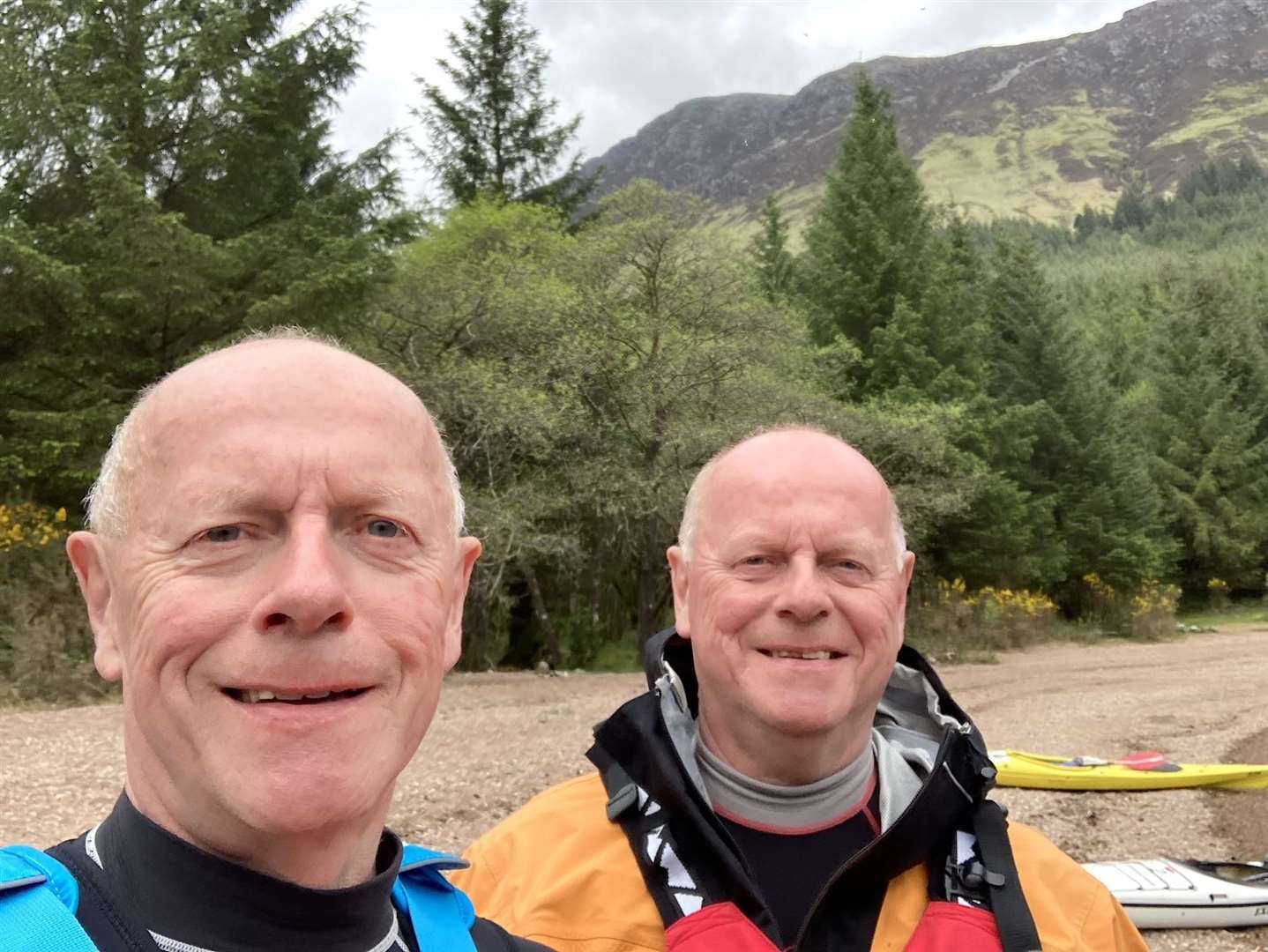 Douglas Sewell and twin borther Bruce at the foot of Meall na Teanga.
