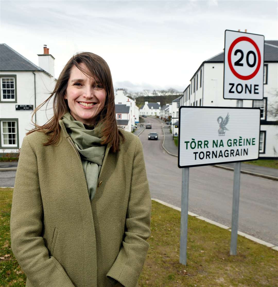 Nicole Petrie, Tornagrain development manager for Moray Estates, at the entrance to Tornagrain.