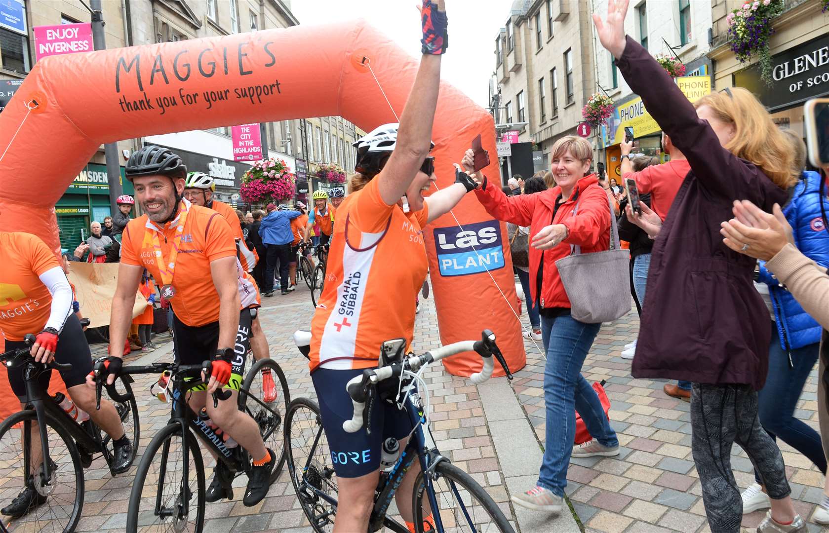 Maggie's 500 cycle finishes on Inverness High Street.Picture Gary Anthony.
