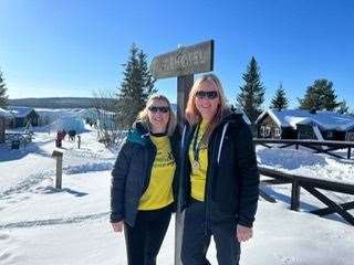 Suzi and Jenny on their Lapland adventure.