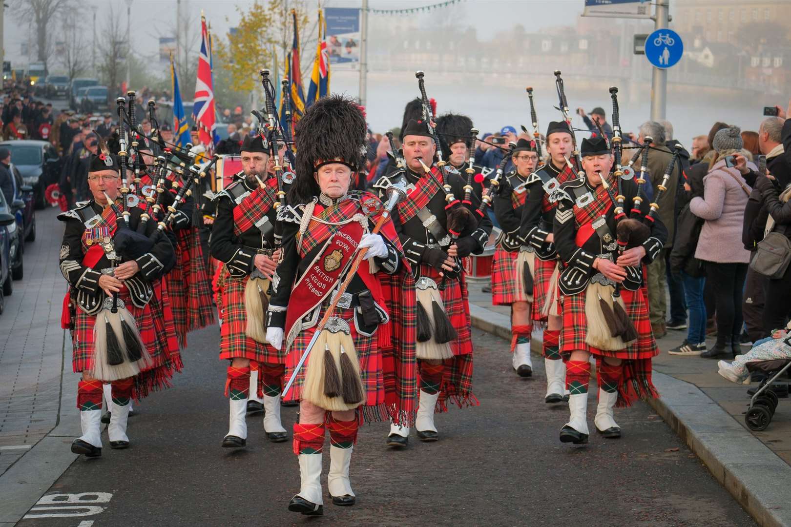 The Remembrance Sunday parade in Inverness. Picture: Alexander Williamson