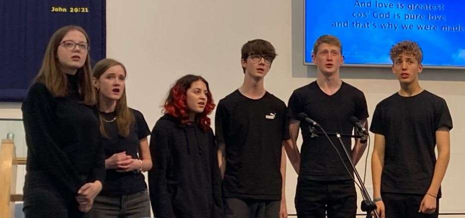 Members of the Inspiration Youth Choir at Inshes East Church.
