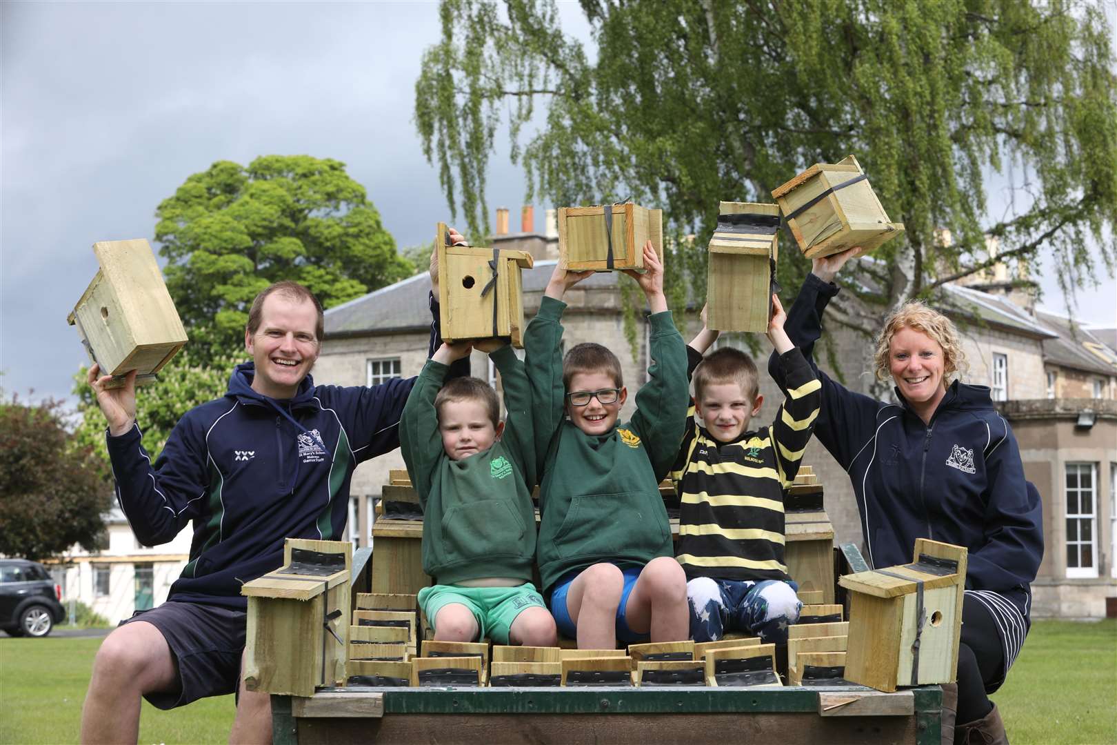 Tom Rawson has been making bird boxes to sell and donate money to the NHS with his wife Emma and 3 sons Fergus age 8, Hector age 6 and Lochie age 4.