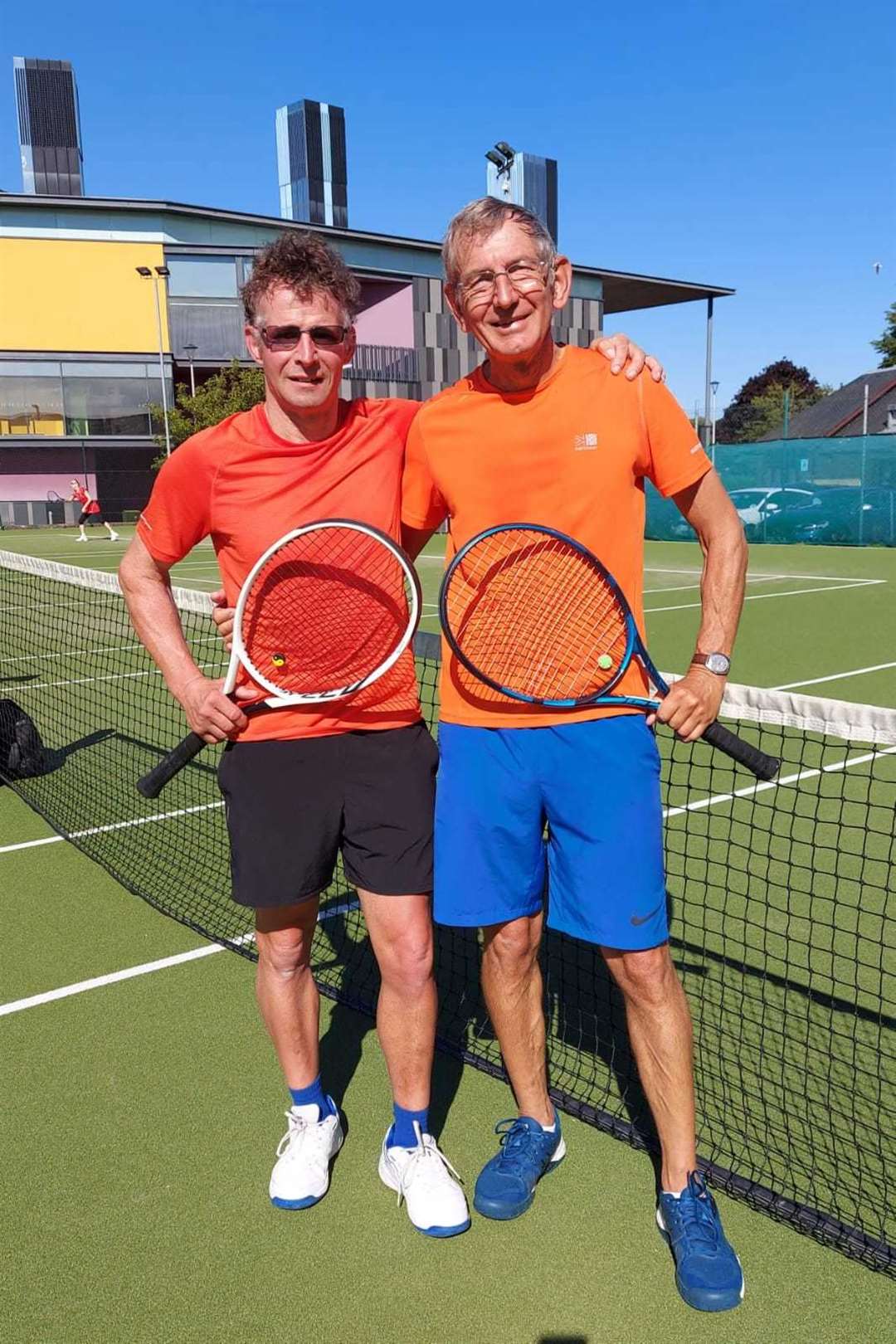 Brian Mackenzie beat Brian Dent 6-1, 6-3 in the men's over-50 final of the Inverness Tennis Club Championships.