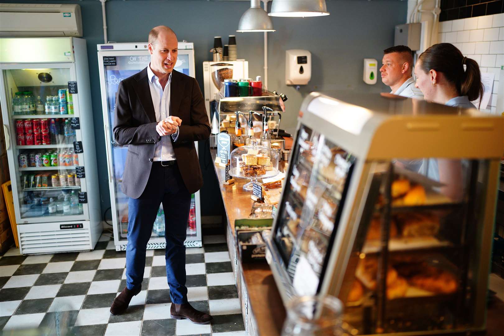 William met representatives from local businesses operating in the area (Ben Birchall/PA)