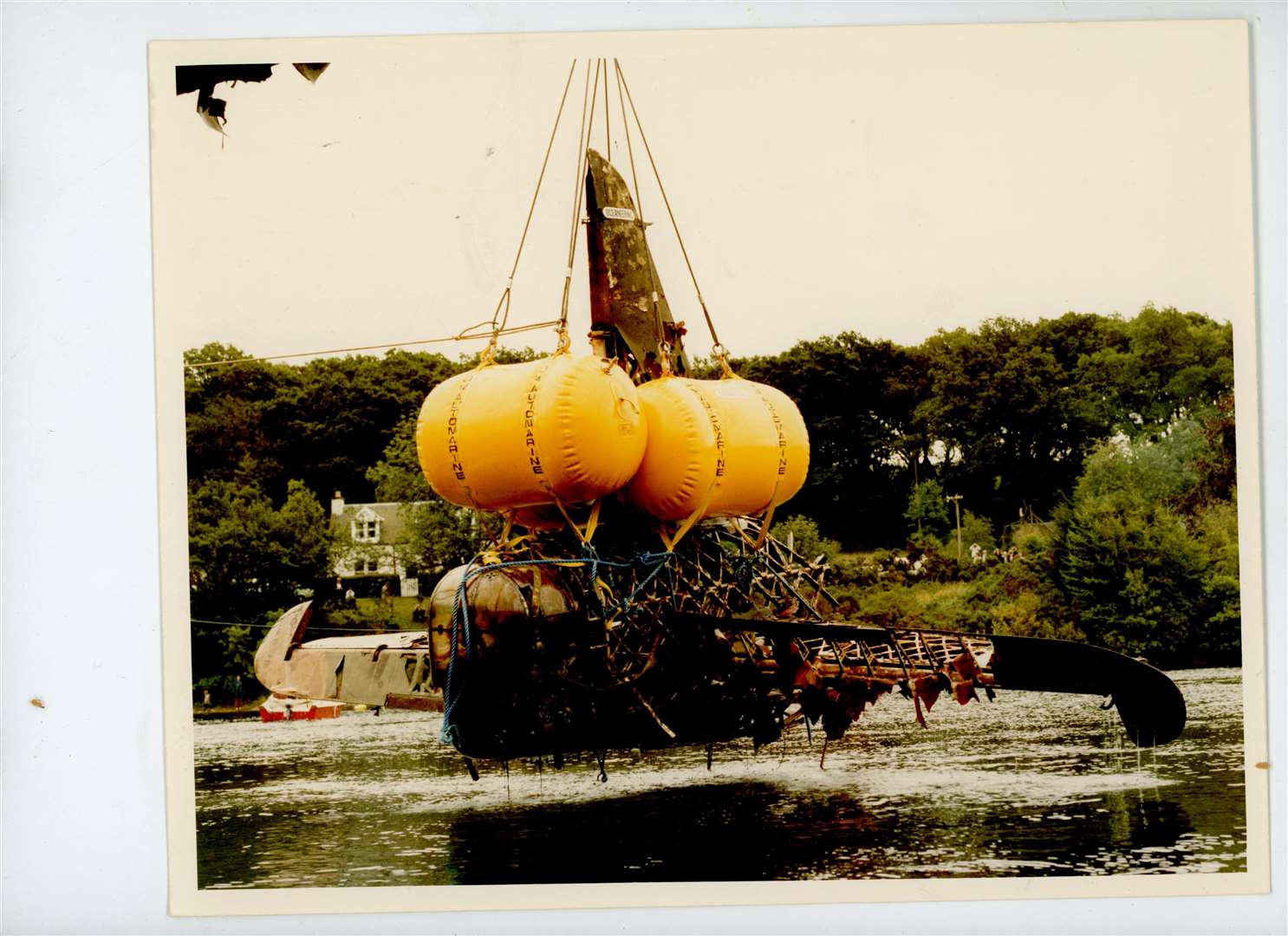 The Wellington Bomber is lifted out of Loch Ness. Picture supplied by Brooklands Museum.
