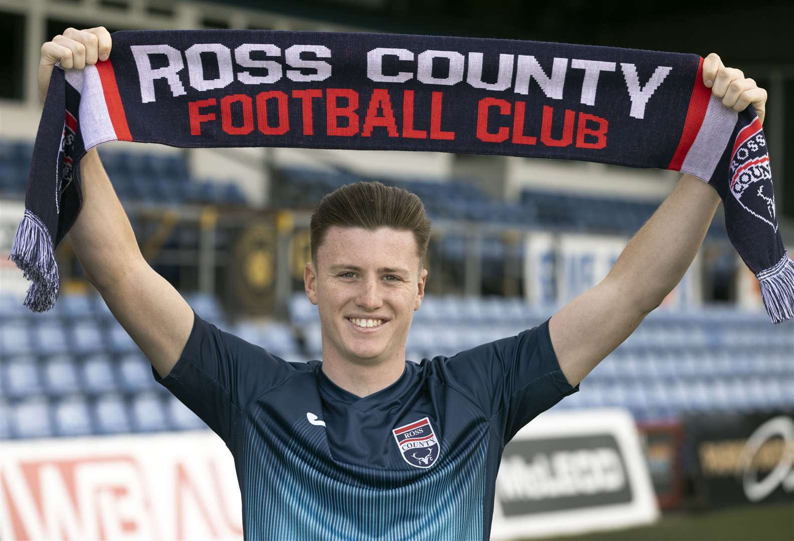 Ross County new signing George Harmon pictured on his arrival in Dingwall.