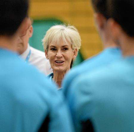 Judy Murray addresses coaches at the end of her first session at Inverness Leisure. Pictures: Gair Fraser.