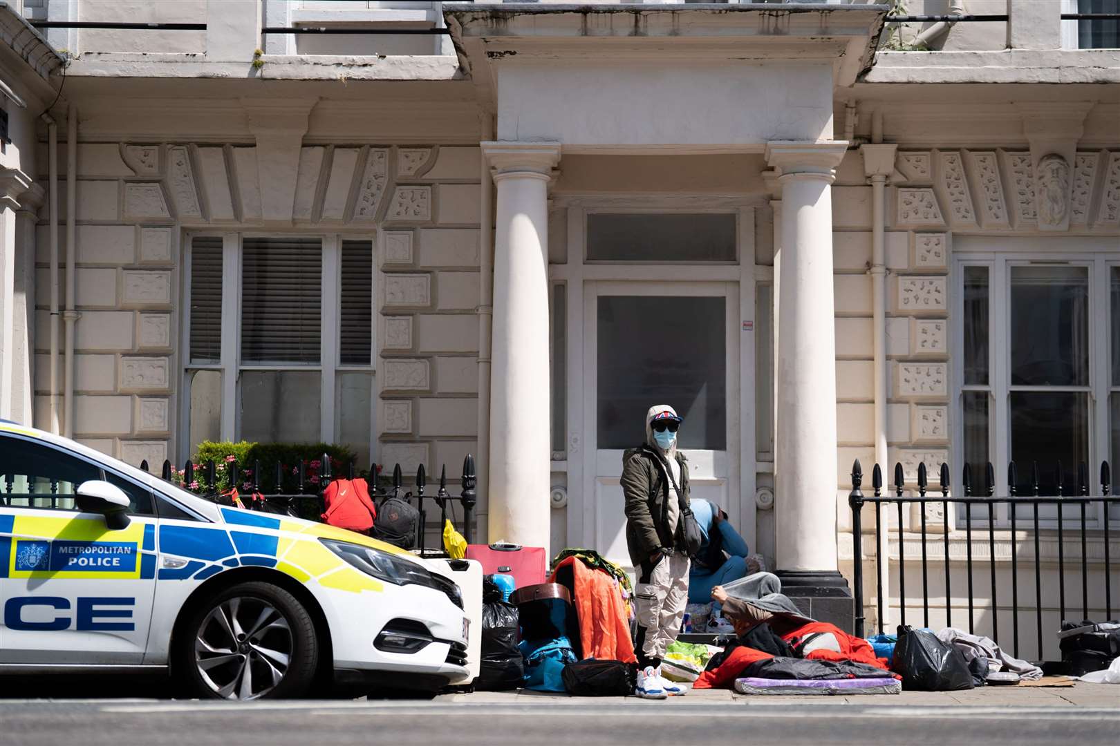 The scene outside the Comfort Inn hotel in Belgrave Road in Pimlico last week (James Manning/PA)