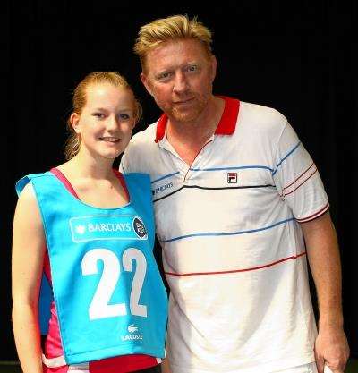 Hannah Campbell with Boris Becker.