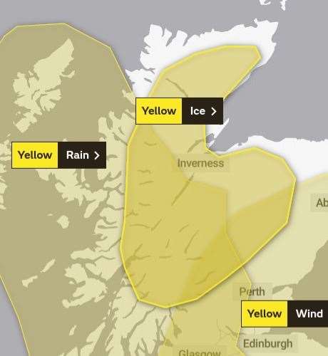 The warning will run for 12 hours from 10pm on Tuesday. Picture: Met Office.