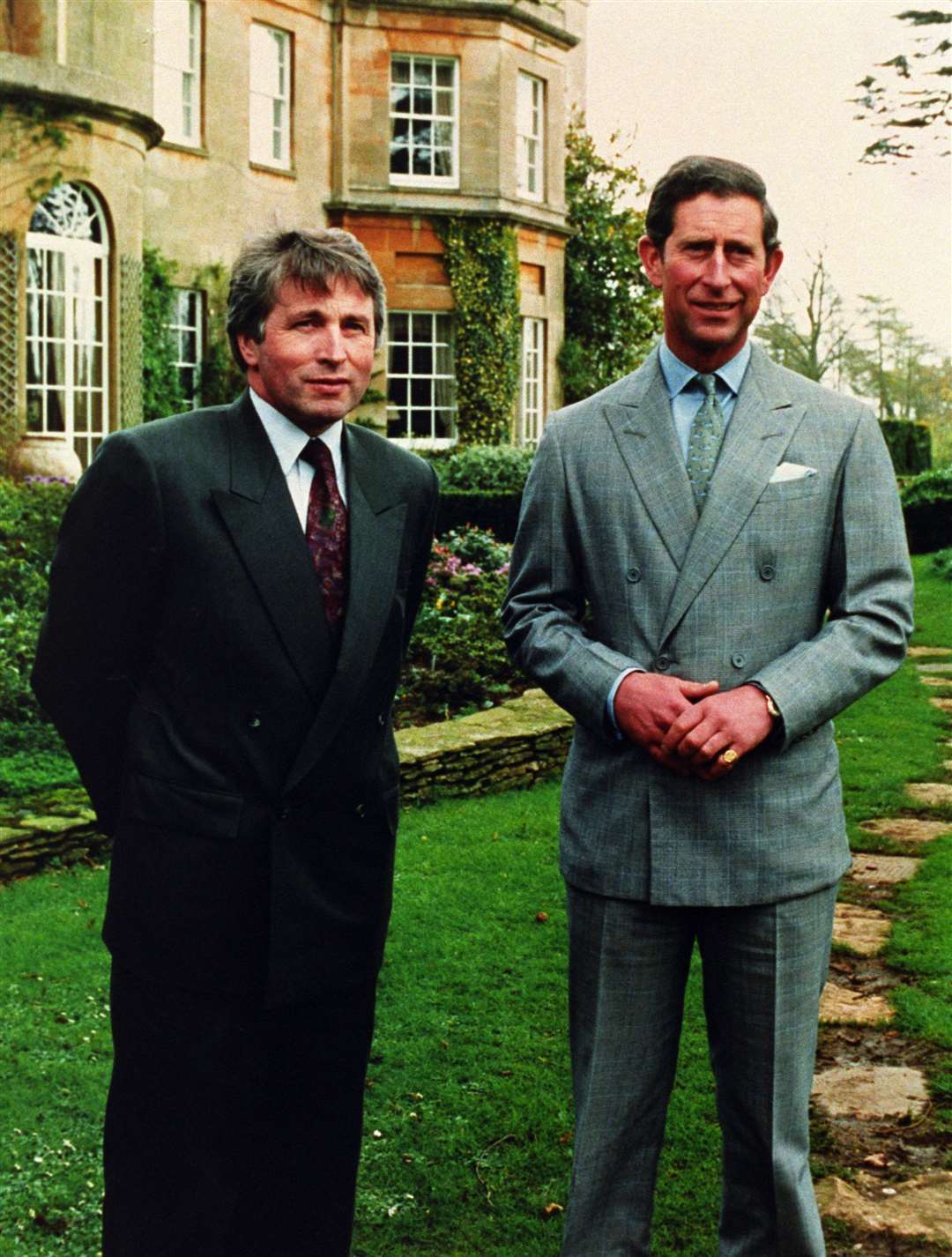 The Prince of Wales and Jonathan Dimbleby at Highgrove during the filming of the television documentary Charles the private man, the public role (PA)