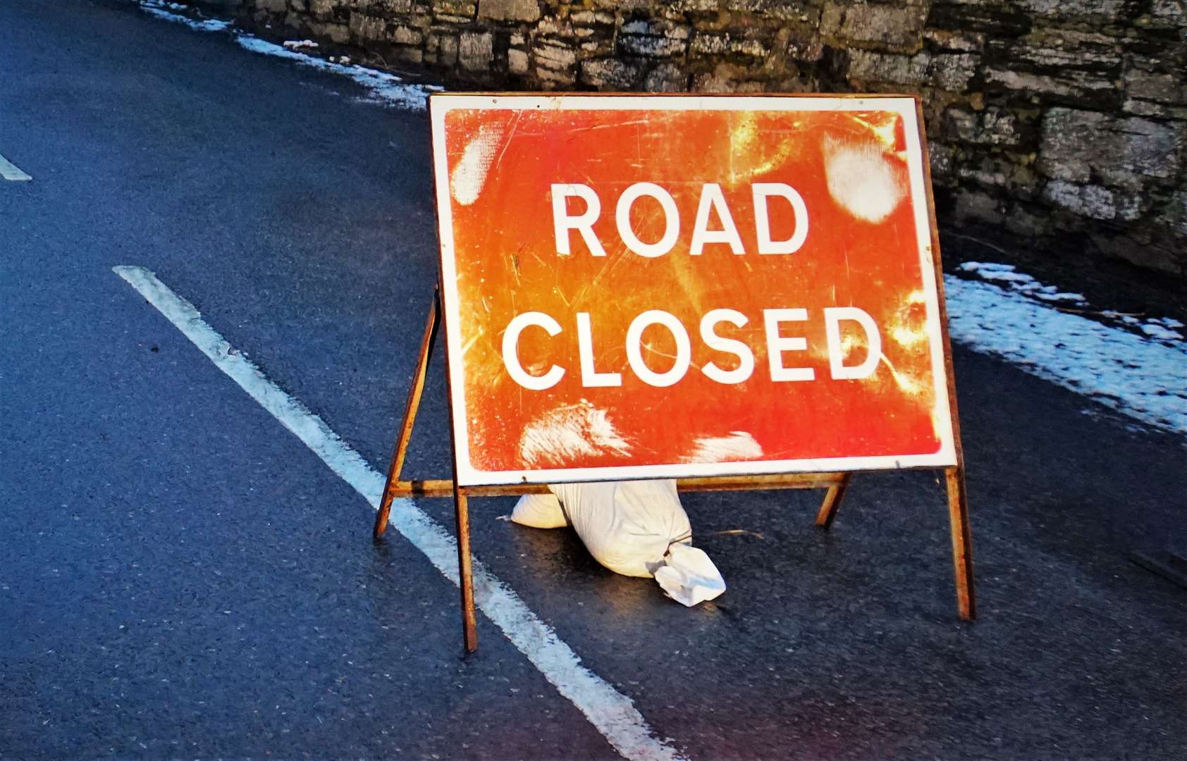 Temporary road closure in Inverness.