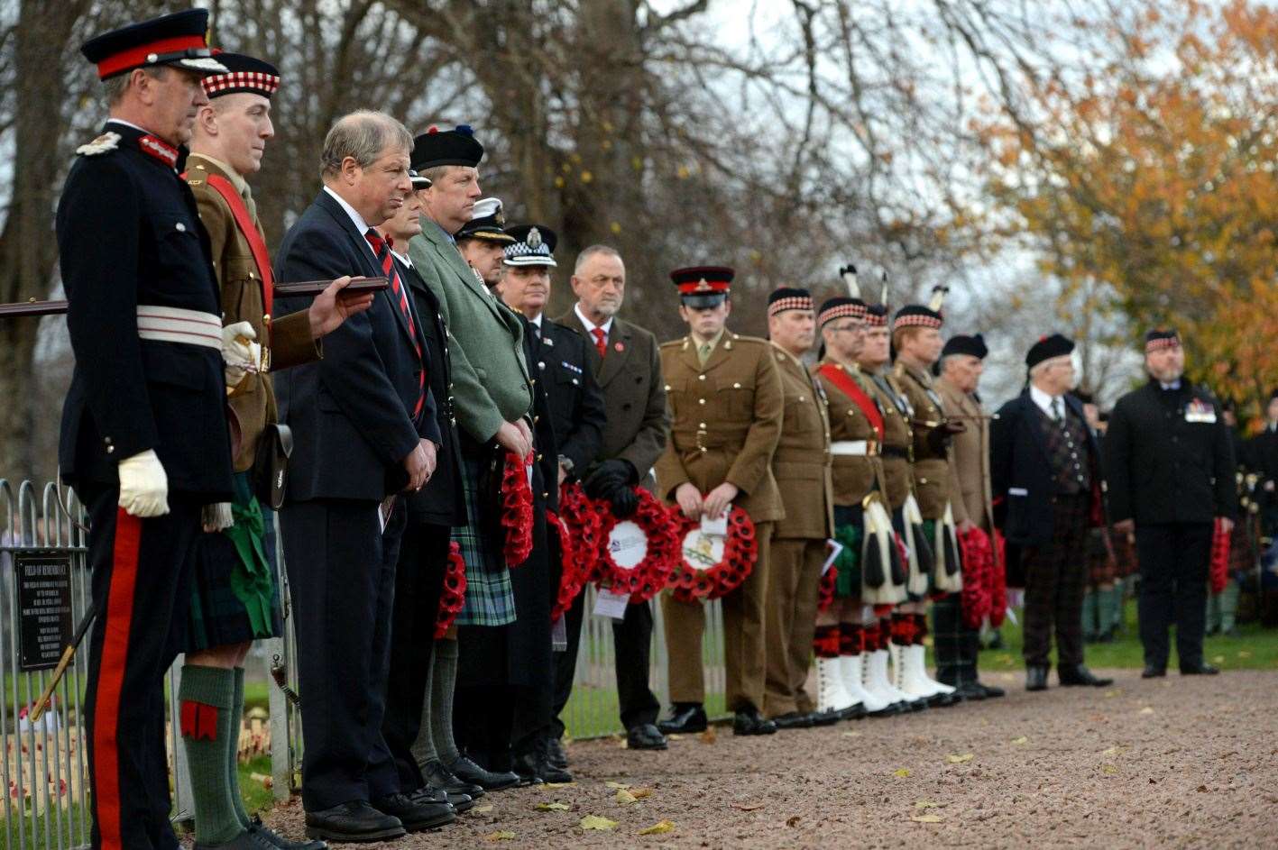Wreaths were placed at the war memorial in Cavell Gardens during a weekend of events. Pictures: James Mackenzie.