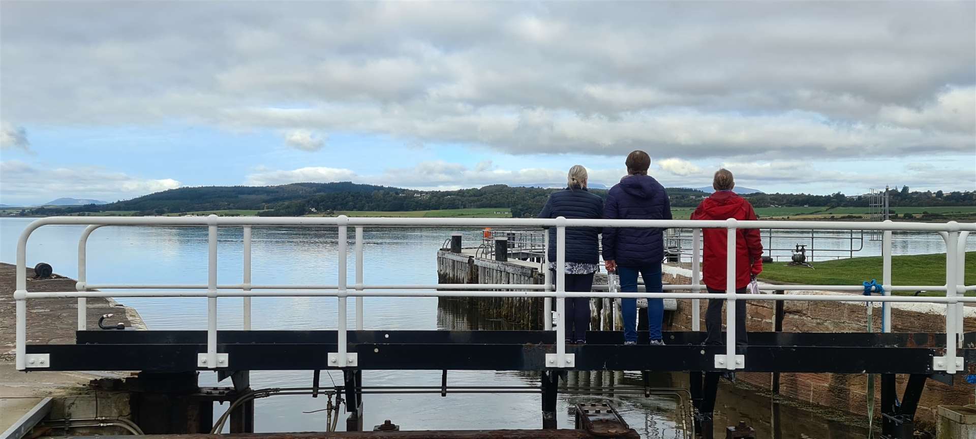 Enjoying the view at the end of the Caledonian Canal.