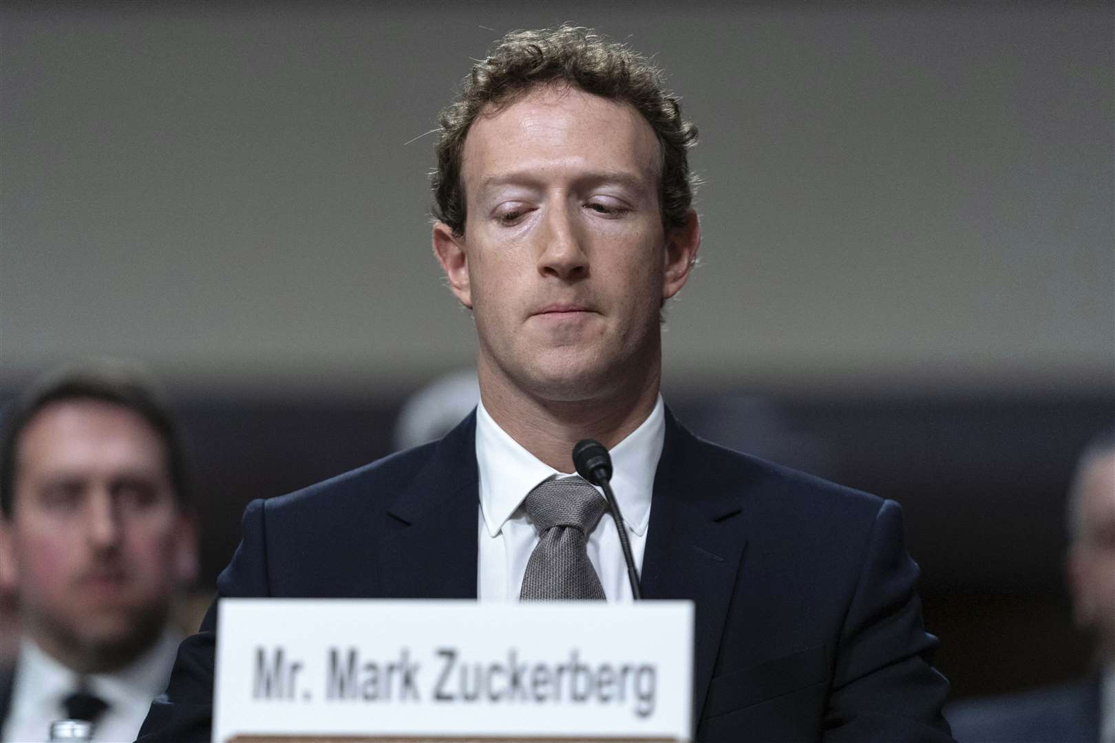 Meta CEO Mark Zuckerberg appears before the Senate Judiciary Committee’s hearing (Jose Luis Magana/AP)