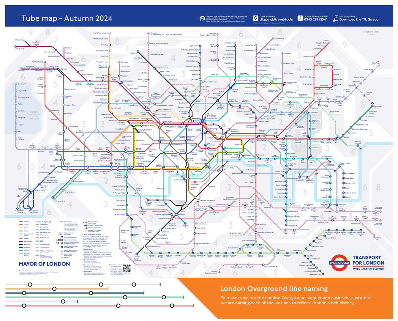 The new London Tube map (Transport for London)