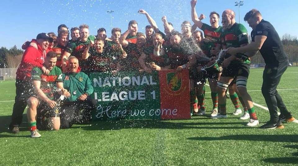 Highland Rugby Club celebrate winning promotion to National One.