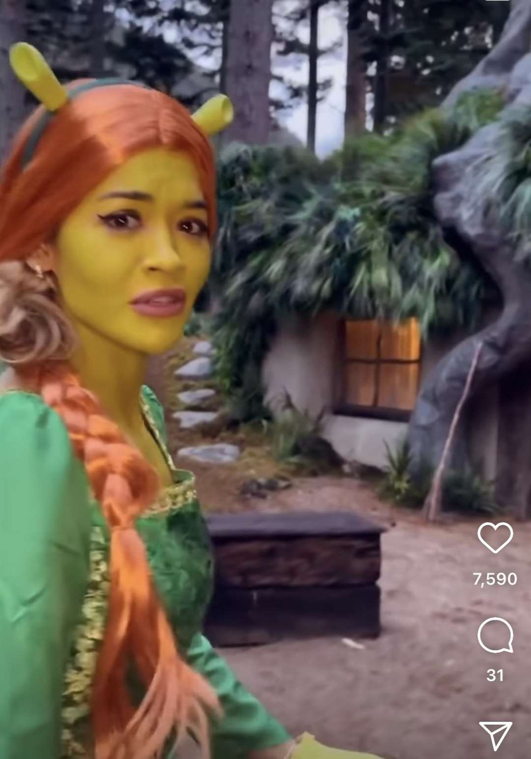 Rita Ora as Princess Fiona on her visit to the magical hideaway.