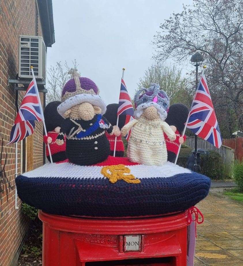 One of Laura Sharp’s postbox toppers in Abbey Meads, Swindon (Laura Sharp/PA)
