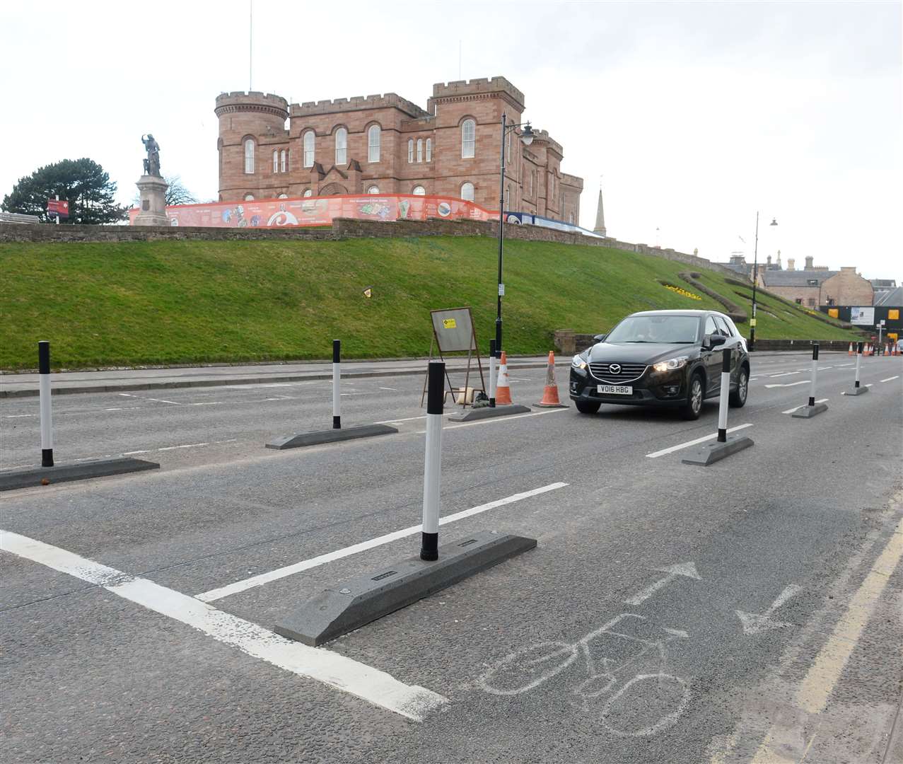 Measures are in place around Inverness Castle. Picture: Gary Anthony