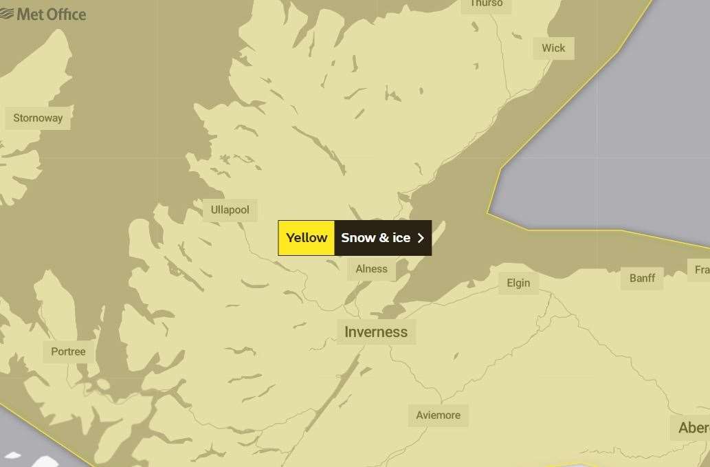 A yellow warning has been issued for the region and is expected to last up until 10am on Wednesday. Picture by: Met Office.