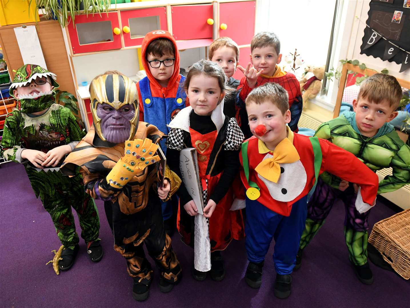Heroes and villains at Cradlehall Primary School on World Book Day. Picture: James Mackenzie.