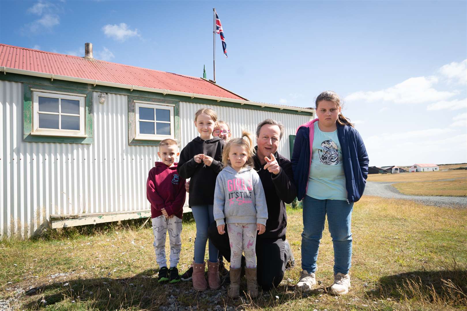 Foreign Secretary Lord David Cameron meets locals on the Falkland Islands (Stefan Rousseau/PA)