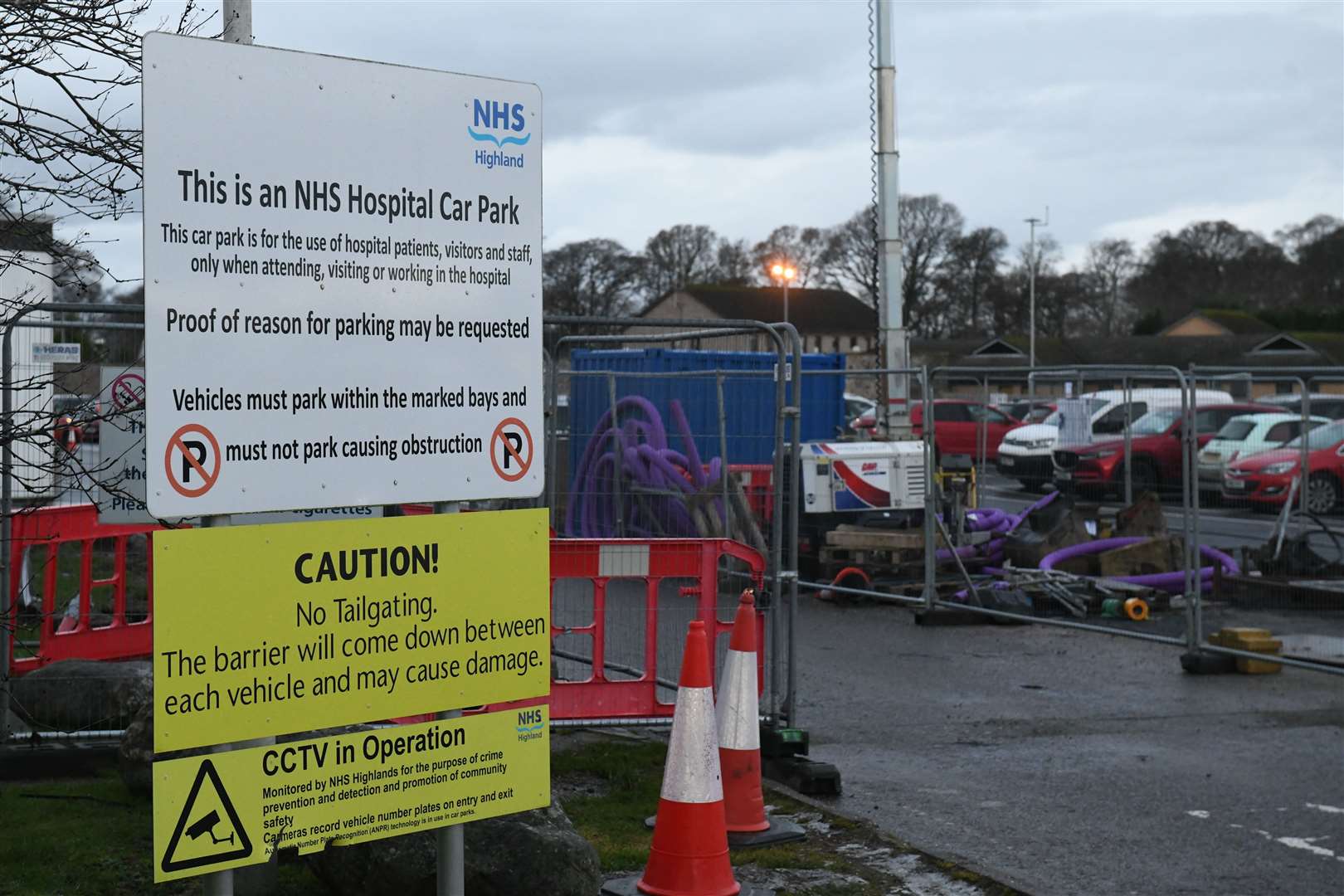 Ongoing work at Raigmore Hospital car park. Picture: James Mackenzie