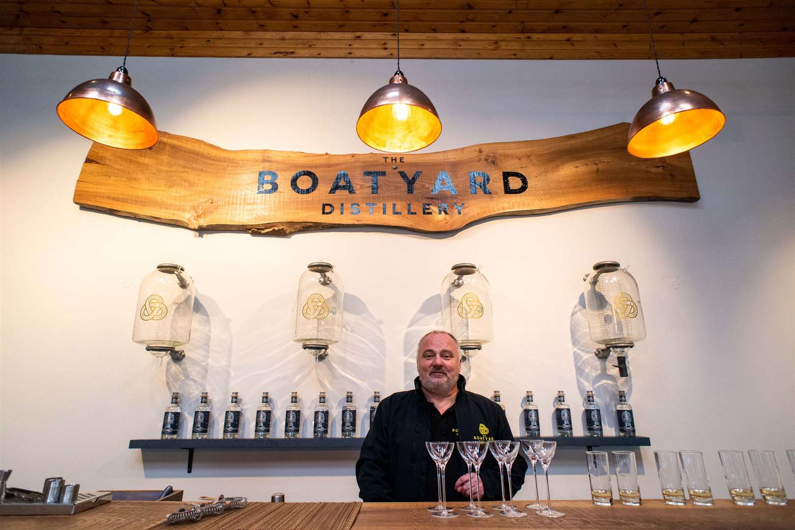 Stanley, one of the guides leading tours at Boatyard Distillery on Lough Erne. Picture: PA Photo/Renato Granieri